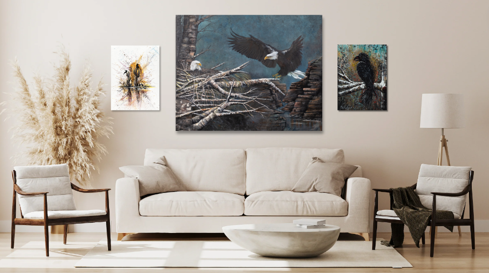 Raven Reflections Acrylic Painting