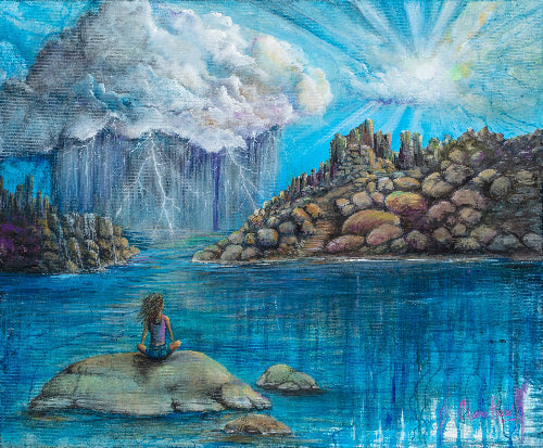 20" x 24" Original Fearless Heart Acrylic Painting Fearless Heart Original Painting by Clare Rowley